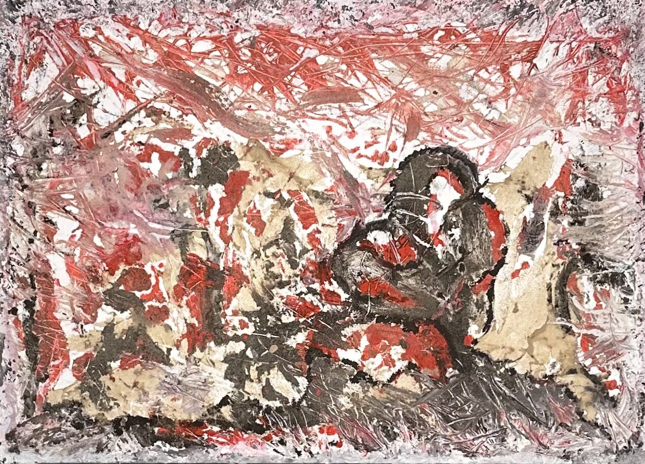 Figlio perduto-acrilico e sabbie su tela(50×70)