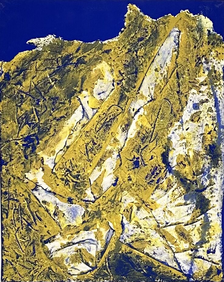 Vista satellitare-Acrilico e materie su tela(40×50)