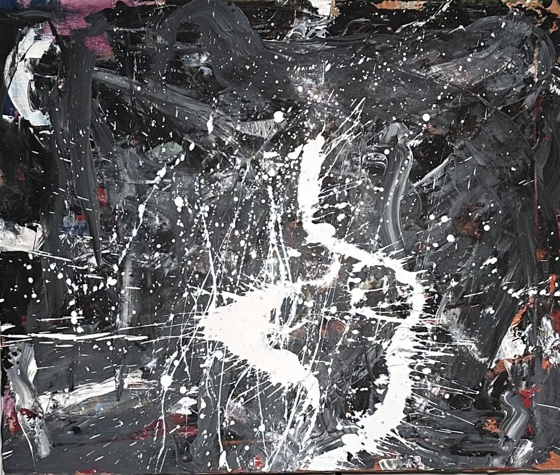 Omaggio a Pollock-acrilico su tela(50×60)